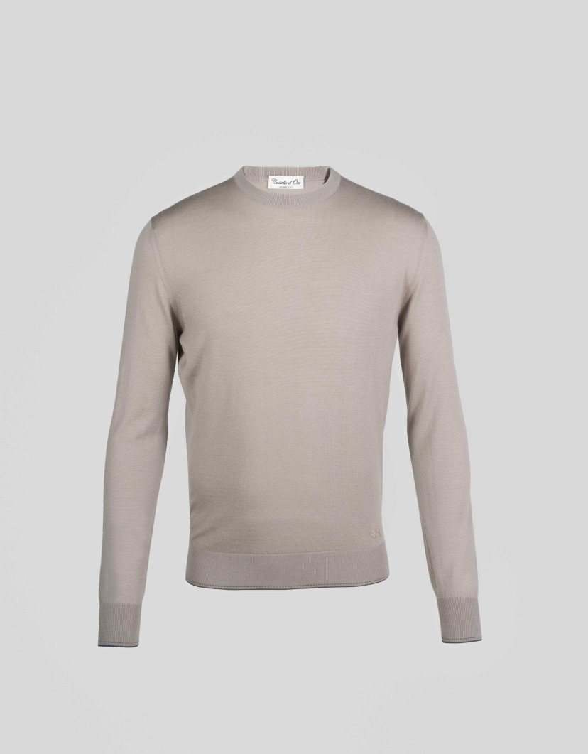Castello d'Oro Beige Round Neck Jumper  image